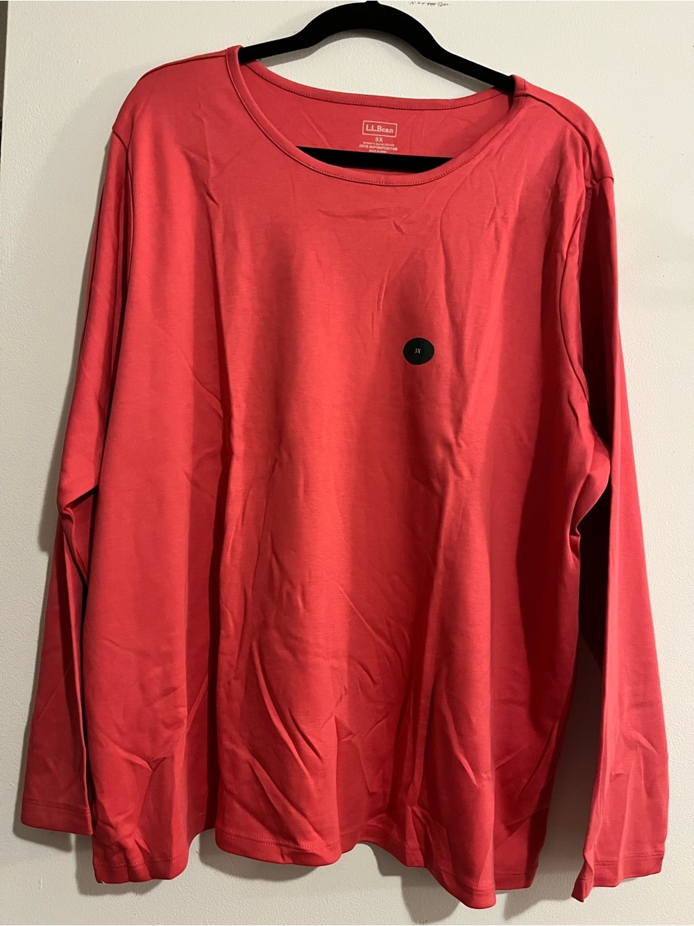 Women’s Plus 3X LL Bean Long Sleeve Pullover  in Coral Rose Color NWT